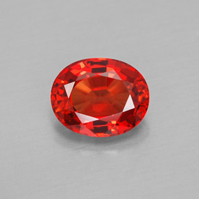 1,59 ctw natürlicher orangefarbener Saphir, Oval Schliff, VVS