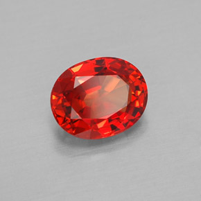 1,59 ctw natürlicher orangefarbener Saphir, Oval Schliff, VVS