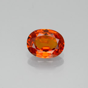 1,21 ctw natürlicher orangefarbener Saphir, Oval Schliff, VVS