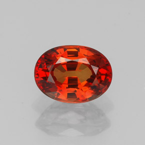 1,09 ctw natürlicher orangefarbener Saphir, Oval Schliff, VVS