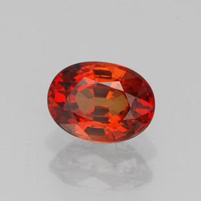 1,09 ctw natürlicher orangefarbener Saphir, Oval Schliff, VVS