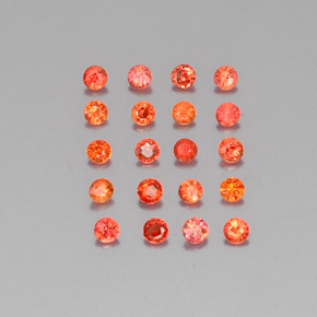  ct natürliche orangefarbener Saphir-Edelsteine, Rundschliff, VVS-VS