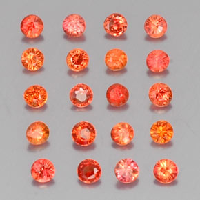 ct natürliche orangefarbener Saphir-Edelsteine, Rundschliff, VVS-VS