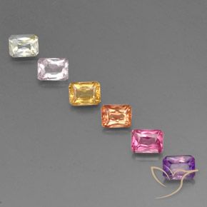 1.93 ct natürliche Mehrfarbig Saphir-Edelsteine, Oktagonschliff, VVS-VS