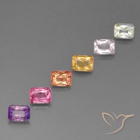 1.93 ct natürliche Mehrfarbig Saphir-Edelsteine, Oktagonschliff, VVS-VS