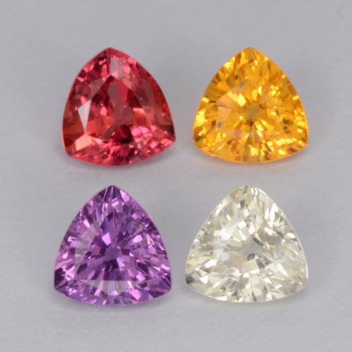 1,26 ct natürliche mehrfarbiger Saphir-Edelsteine, Trillion, VVS-VS