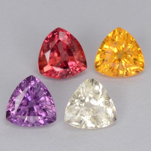 1,26 ct natürliche mehrfarbiger Saphir-Edelsteine, Trillion, VVS-VS