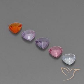 1,50 ct natürliche mehrfarbiger Saphir-Edelsteine, Trillion, VVS-VS