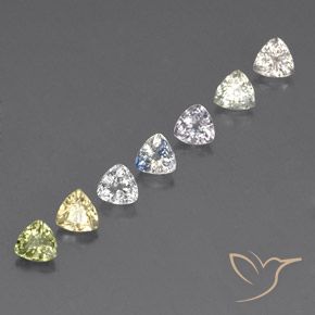 2,39 ct natürliche mehrfarbiger Saphir-Edelsteine, Trillion, VVS-VS