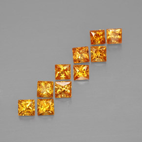  ct natürliche orangefarbener Saphir-Edelsteine, Quadrat, VVS-VS