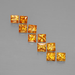  ct natürliche orangefarbener Saphir-Edelsteine, Quadrat, VVS-VS