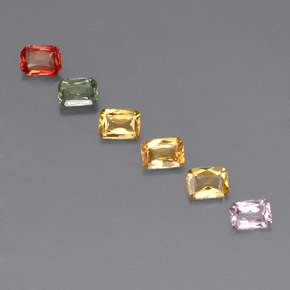 1,20 ct natürliche mehrfarbiger Saphir-Edelsteine, Smaragdschliff, VS
