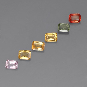 1,20 ct natürliche mehrfarbiger Saphir-Edelsteine, Smaragdschliff, VS