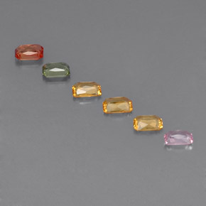 1,20 ct natürliche mehrfarbiger Saphir-Edelsteine, Smaragdschliff, VS