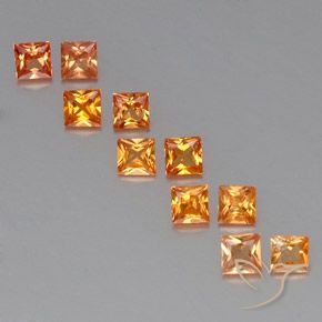 1,51 ct natürliche orangefarbener Saphir-Edelsteine, Quadrat, VVS-VS