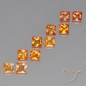 1,51 ct natürliche orangefarbener Saphir-Edelsteine, Quadrat, VVS-VS