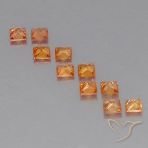 1,51 ct natürliche orangefarbener Saphir-Edelsteine, Quadrat, VVS-VS