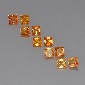  ct natürliche orangefarbener Saphir-Edelsteine, Quadrat, VVS-VS