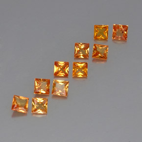  ct natürliche orangefarbener Saphir-Edelsteine, Quadrat, VVS-VS