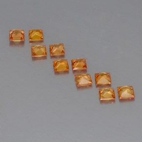  ct natürliche orangefarbener Saphir-Edelsteine, Quadrat, VVS-VS