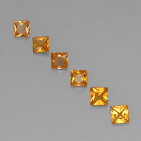 0,91 ct natürliche orangefarbener Saphir-Edelsteine, Quadrat, VS