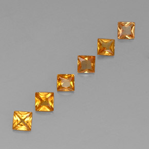 0,91 ct natürliche orangefarbener Saphir-Edelsteine, Quadrat, VS