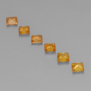 0,91 ct natürliche orangefarbener Saphir-Edelsteine, Quadrat, VS
