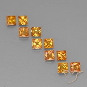 1,96 ct natürliche orangefarbener Saphir-Edelsteine, Quadrat, VVS-VS