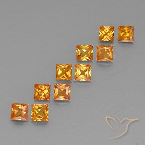 1,96 ct natürliche orangefarbener Saphir-Edelsteine, Quadrat, VVS-VS
