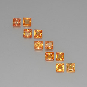 1,52 ct natürliche orangefarbener Saphir-Edelsteine, Quadrat, VVS-VS
