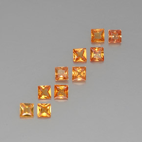 1,52 ct natürliche orangefarbener Saphir-Edelsteine, Quadrat, VVS-VS