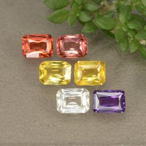 1,55 ct natürliche mehrfarbiger Saphir-Edelsteine, Smaragdschliff, VS