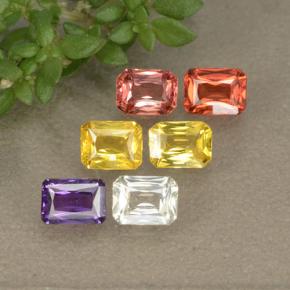 1,55 ct natürliche mehrfarbiger Saphir-Edelsteine, Smaragdschliff, VS