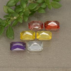 1,55 ct natürliche mehrfarbiger Saphir-Edelsteine, Smaragdschliff, VS