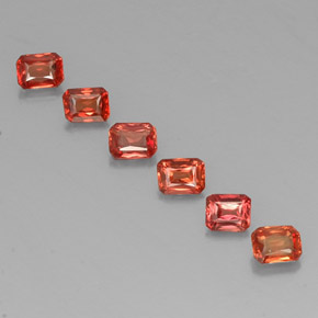 1,71 ct natürliche orangefarbener Saphir-Edelsteine, Smaragdschliff, VS