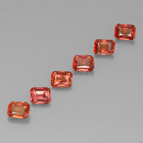 1,71 ct natürliche orangefarbener Saphir-Edelsteine, Smaragdschliff, VS