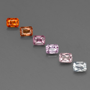1,77 ct natürliche mehrfarbiger Saphir-Edelsteine, Smaragdschliff, VS