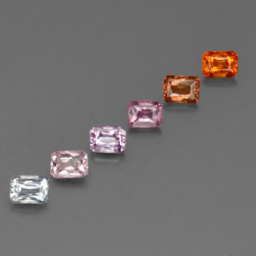 1,77 ct natürliche mehrfarbiger Saphir-Edelsteine, Smaragdschliff, VS