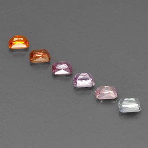 1,77 ct natürliche mehrfarbiger Saphir-Edelsteine, Smaragdschliff, VS
