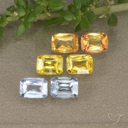 1,47 ct natürliche mehrfarbiger Saphir-Edelsteine, Smaragdschliff, VS