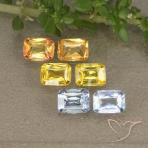 1,47 ct natürliche mehrfarbiger Saphir-Edelsteine, Smaragdschliff, VS