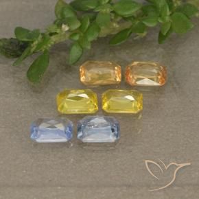 1,47 ct natürliche mehrfarbiger Saphir-Edelsteine, Smaragdschliff, VS