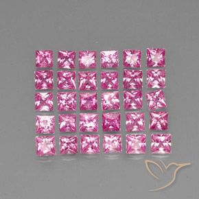 5.01 ct natürliche tiefrosa Saphir-Edelsteine, Quadrat, VVS-VS