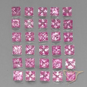 4.68 ct natürliche Intensives Rosa Saphir-Edelsteine, Quadrat, VVS-VS