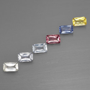 1,76 ct natürliche mehrfarbiger Saphir-Edelsteine, Smaragdschliff, VS