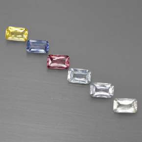 1,76 ct natürliche mehrfarbiger Saphir-Edelsteine, Smaragdschliff, VS