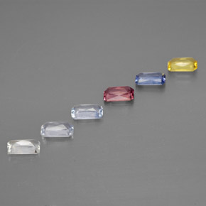 1,76 ct natürliche mehrfarbiger Saphir-Edelsteine, Smaragdschliff, VS