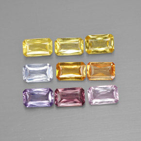 2,54 ct natürliche mehrfarbiger Saphir-Edelsteine, Smaragdschliff, VS