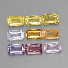 2,54 ct natürliche mehrfarbiger Saphir-Edelsteine, Smaragdschliff, VS