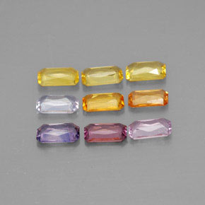 2,54 ct natürliche mehrfarbiger Saphir-Edelsteine, Smaragdschliff, VS